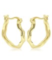 Wavy Curly Wave Design Silver Hoop Earring HO-2510